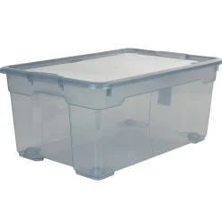 Rangement|Gifi Boîte de rangement plastique noir fumé 45 L