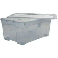 Rangement|Gifi Boîte de rangement plastique noir fumé 45 L