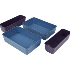 Entretien Du Linge|Gifi Boîte de rangement plastique bleu violet x4