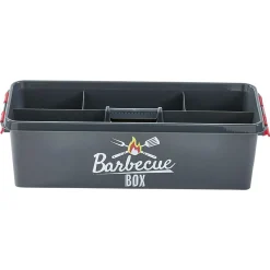 Entretien Du Linge|Gifi Boîte de rangement plastique pour barbecue grise et rouge
