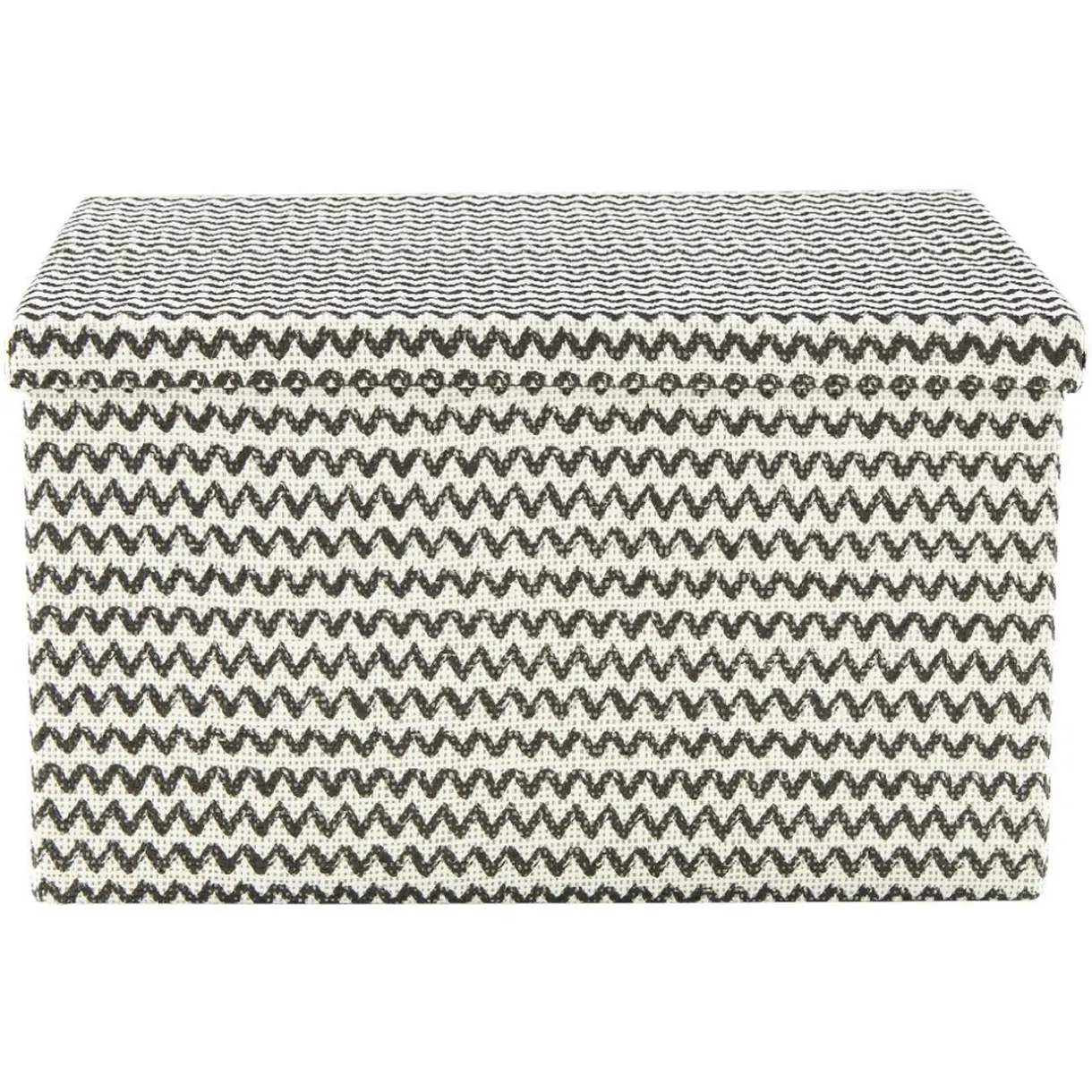 Entretien Du Linge|Gifi Boîte de rangement rectangulaire décor zig zag noir blanc