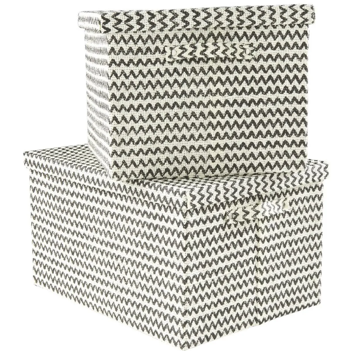 Entretien Du Linge|Gifi Boîte de rangement rectangulaire décor zig zag noir blanc