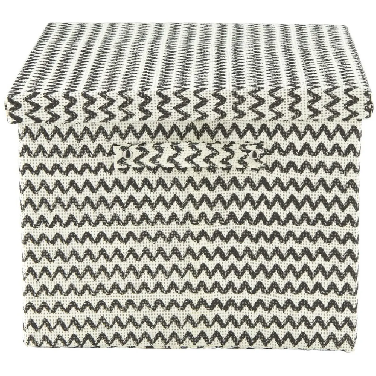 Entretien Du Linge|Gifi Boîte de rangement rectangulaire décor zig zag noir blanc