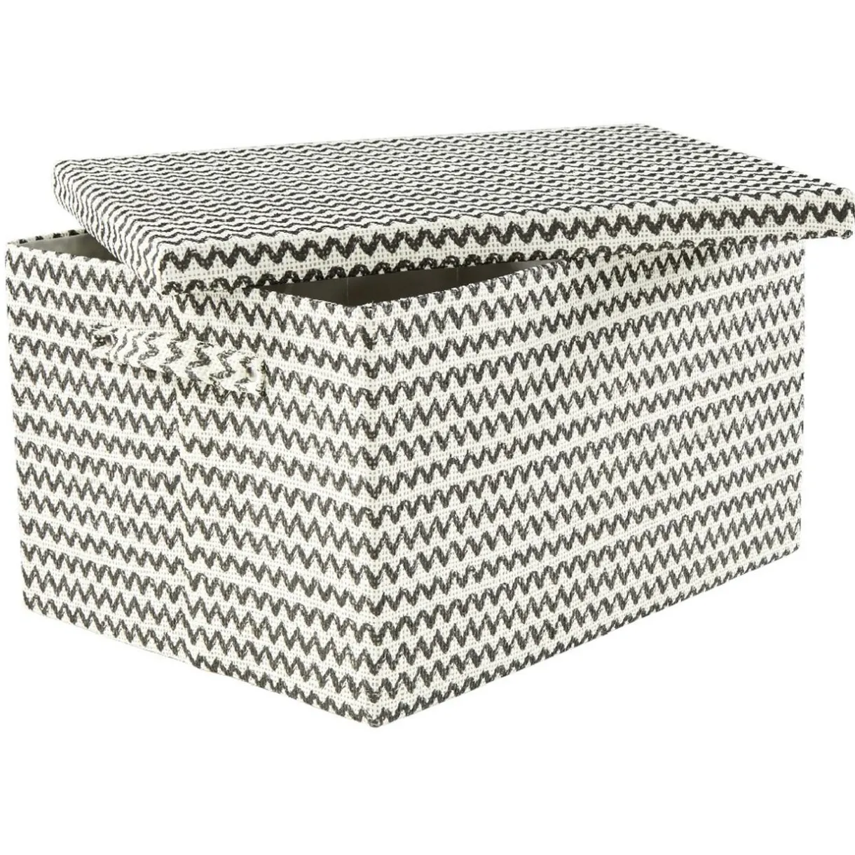 Entretien Du Linge|Gifi Boîte de rangement rectangulaire décor zig zag noir blanc