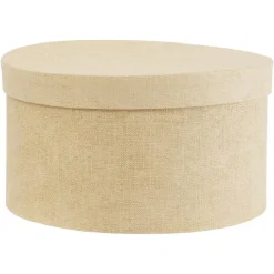Rangement|Gifi Boîte de rangement ronde beige Ø22xH12cm