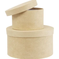 Rangement|Gifi Boîte de rangement ronde beige Ø22xH12cm