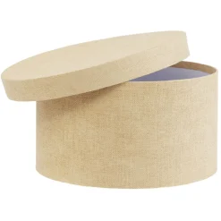 Rangement|Gifi Boîte de rangement ronde beige Ø22xH12cm