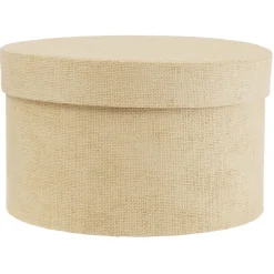 Rangement|Gifi Boîte de rangement ronde beige Ø15xH9cm