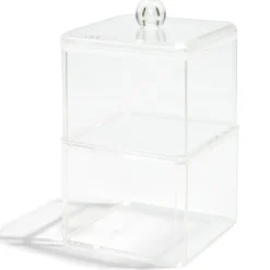 New Gifi Boîte de rangement salle de bain 2 compartiments 9,3x9,3xH15,5cm