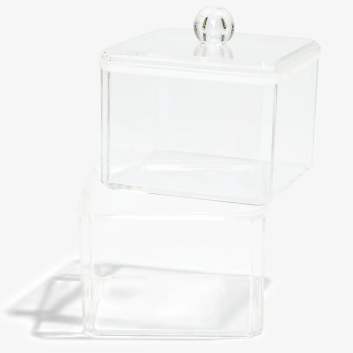 New Gifi Boîte de rangement salle de bain 2 compartiments 9,3x9,3xH15,5cm