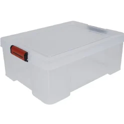 Rangement|Gifi Boîte de rangement transparente à clips 27 L