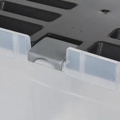 Rangement|Gifi Boîte de rangement transparente à couvercle noir à clips 9 L