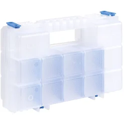 Entretien Du Linge|Gifi Boîte de rangement transparente avec séparateur amovible orange