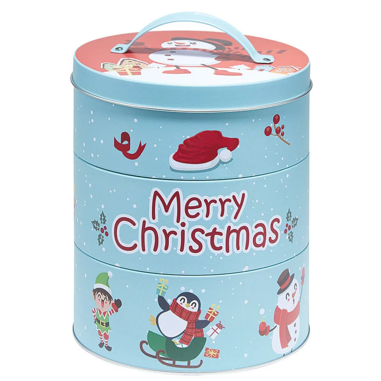 Boîte en métal 3 niveaux design Noël^Gifi Outlet