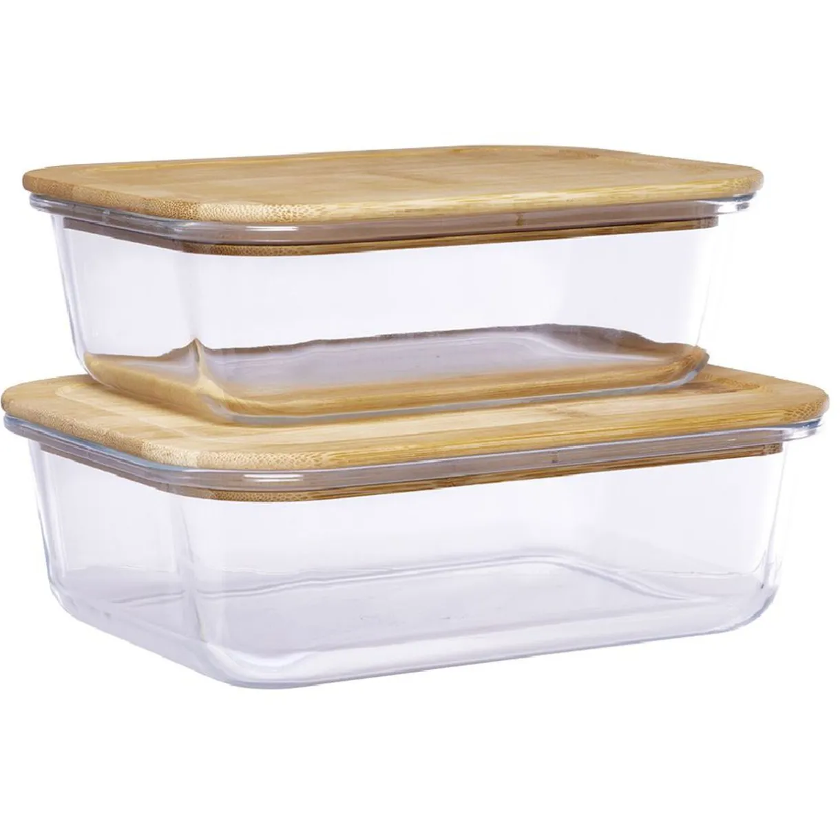 Boîte en verre avec couvercle bambou x2^Gifi