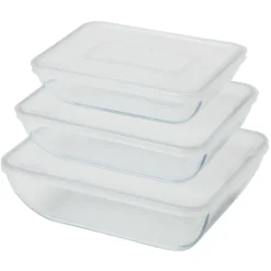 Boîte en verre avec couvercle plastique x3^Gifi