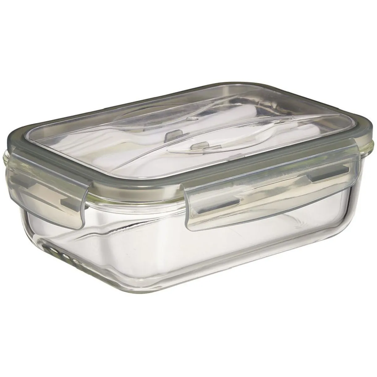 Boîte Lunchbox en verre avec couverts en plastique 1,2L^Gifi Outlet