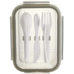 Boîte Lunchbox en verre avec couverts en plastique 1,2L^Gifi Outlet