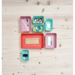 Rangement|Gifi Boîte organiseur tiroir flex rose et vert x7