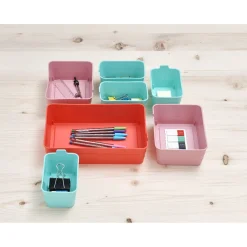 Rangement|Gifi Boîte organiseur tiroir flex rose et vert x7