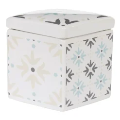 Nettoyage Et Entretien|Gifi Boîte poubelle à coton blanche carreau de ciment