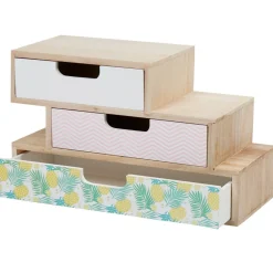 Rangement|Gifi Boîte range bureau 3 tiroirs Sweet exotic