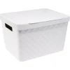 Entretien Du Linge|Gifi Boîte rangement en plastique design relief 17,5L