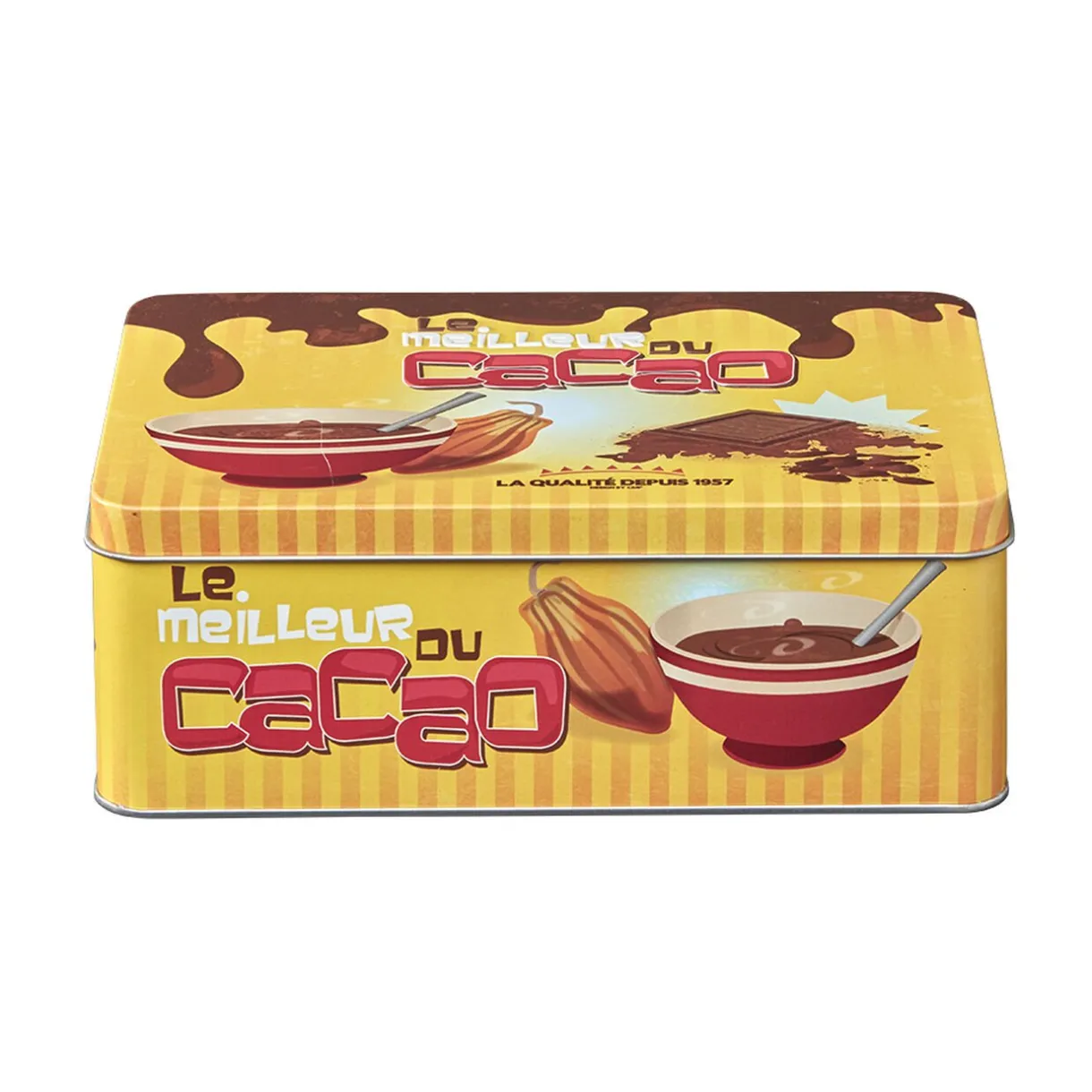 Boîte rectangulaire en métal le meilleur du cacao^Gifi