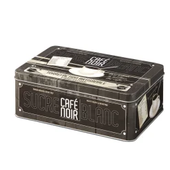 Boîte rectangulaire en métal design café noir^Gifi Discount