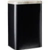 Boîte rectangulaire en métal noir avec couvercle effet bois^Gifi Clearance