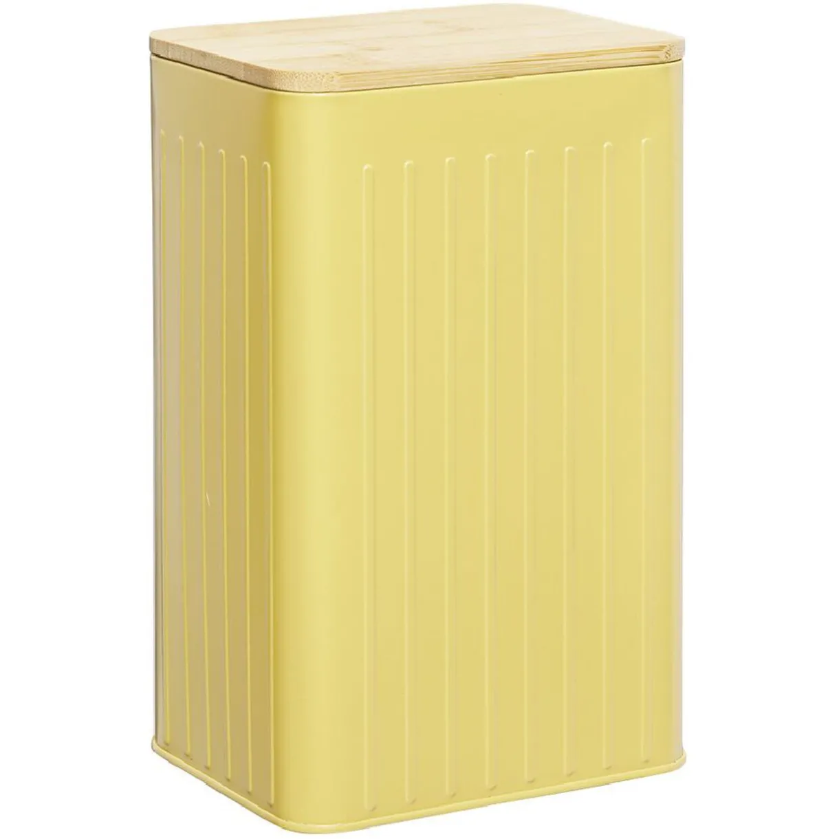 Boîte rectangulaire métal embossée couvercle bambou 12,8x10xH20,5cm^Gifi Clearance