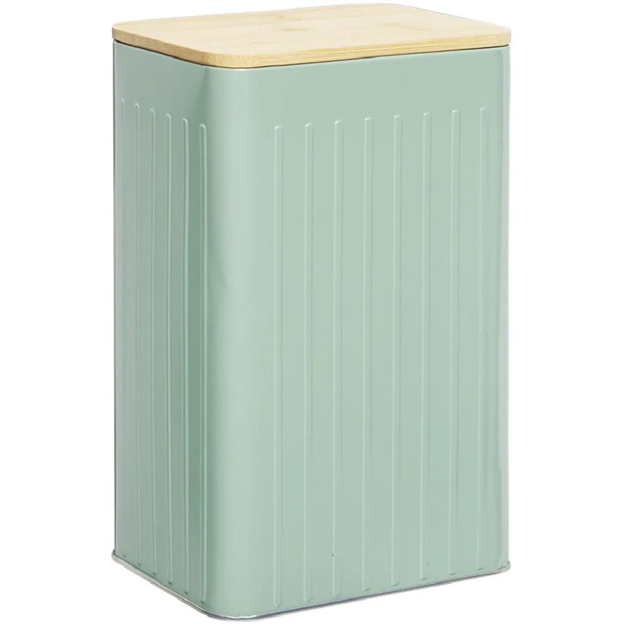 Boîte rectangulaire métal embossée couvercle bambou 12,8x10xH20,5cm^Gifi Clearance