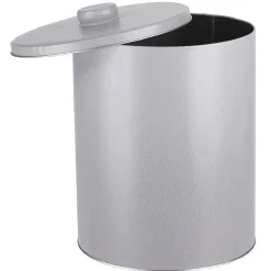 Boîte ronde cylindrique métal grise XL avec couvercle^Gifi Discount