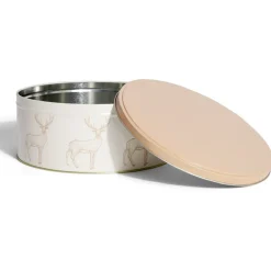 Boîte ronde en métal Ø22cm motif cerf beige et orange^Gifi New