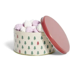Boîte ronde en métal Ø13,5cm motif sapin vert et rouge^Gifi Outlet