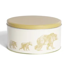 Boîte ronde en métal Ø16,7cm motif ours jaune^Gifi Outlet