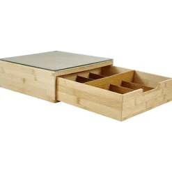 Boîte tiroir à dosettes en bambou et verre^Gifi Hot