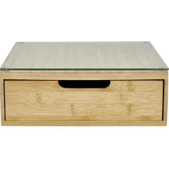 Boîte tiroir à dosettes en bambou et verre^Gifi Hot