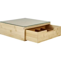 Boîte tiroir à dosettes en bambou et verre^Gifi Hot