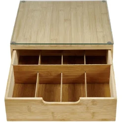 Boîte tiroir à dosettes en bambou et verre^Gifi Hot