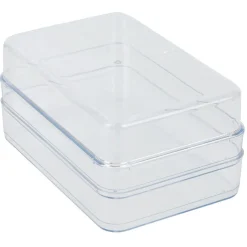 Boîte transparente à 2 niveaux pour frigo 2,5L - L.21,5x14,5xH10,5cm^Gifi Sale