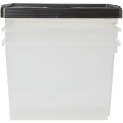 Rangement|Gifi Boîte transparente et noire L35.5H26.5 cm x3