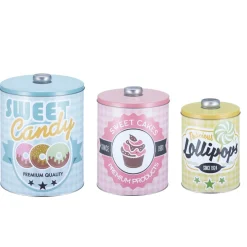 Boîte vintage encastrable bleue rose et jaune x3^Gifi Discount