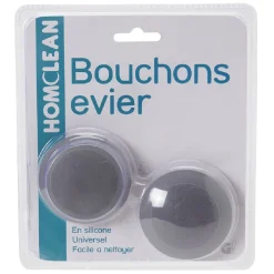 Discount Gifi Bouchon évier silicone gris x2