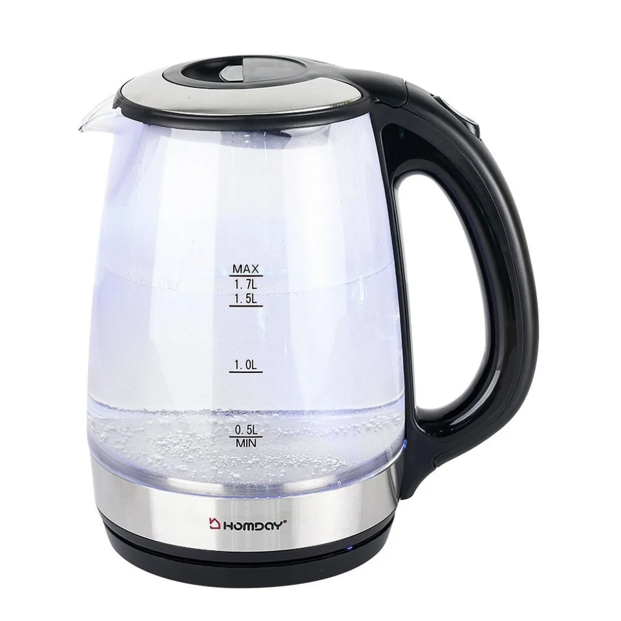 Bouilloire en verre Homday électrique à LED bleu 1,7L^Gifi Clearance