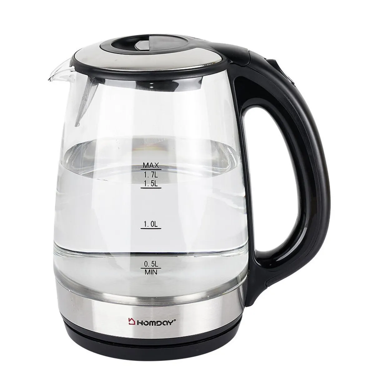 Bouilloire en verre Homday électrique à LED bleu 1,7L^Gifi Clearance