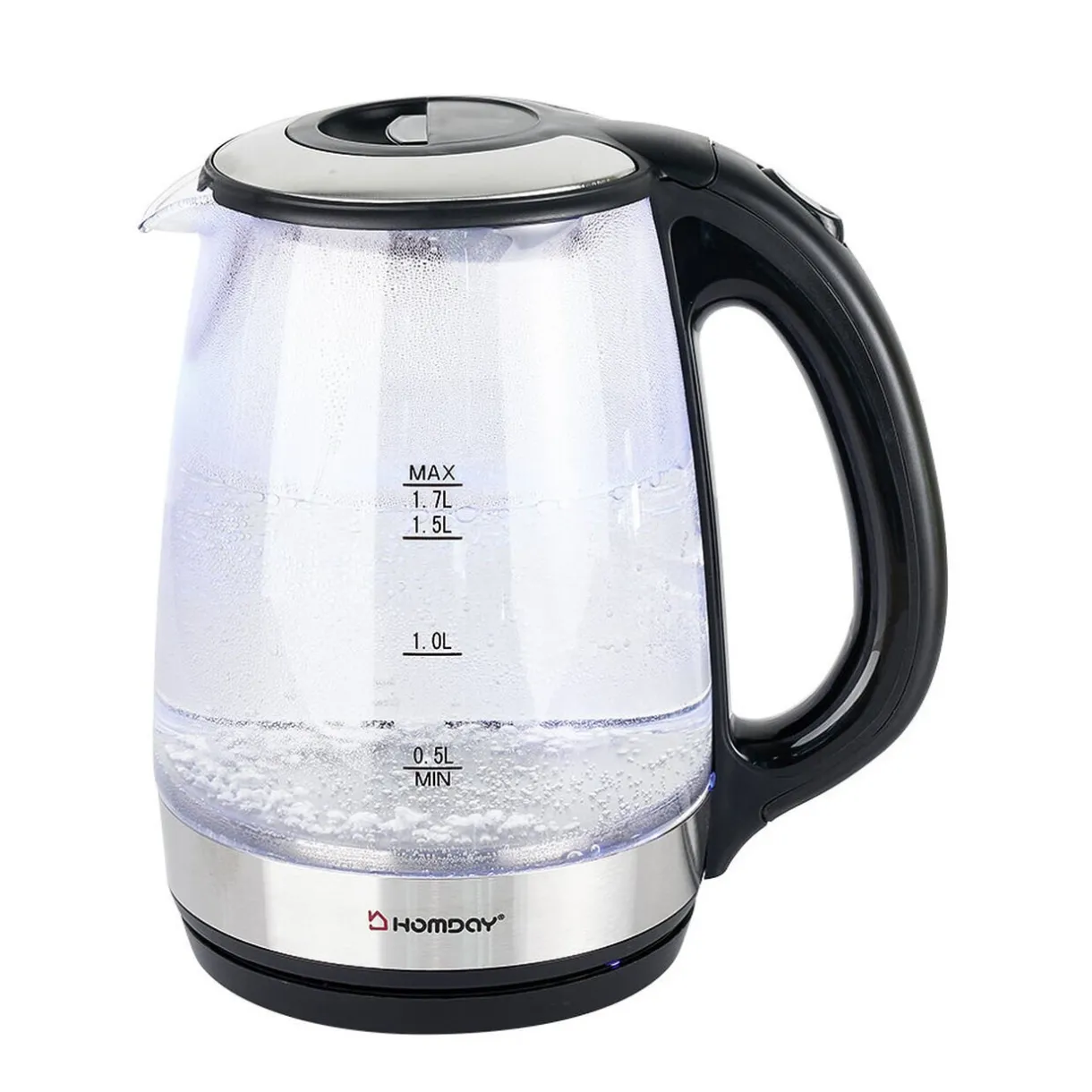 Bouilloire en verre Homday électrique à LED bleu 1,7L^Gifi Clearance