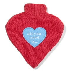 Outlet Gifi Bouillotte forme coeur effet tricot rouge