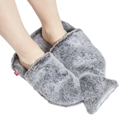 New Gifi Bouillotte pour pieds 1,8L housse fausse fourrure grise
