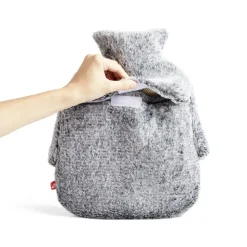 New Gifi Bouillotte pour pieds 1,8L housse fausse fourrure grise